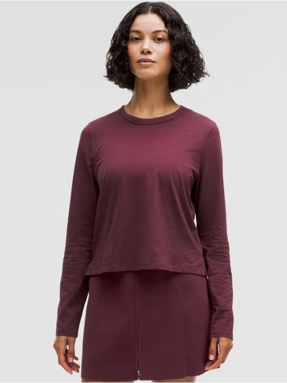 Lululemon classic-fit cotton-blend long sleeve, garnet